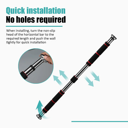 Home Fitness Horizontal Bar Pull-Up Bar, Special Fitness Equipment for Fitness, Adjustable from 60Cm to 100Cm , Suitable for Bodybuilding Men to Exercise Hand, Chest and Shoulder Strength, Easy to Carry, Simple to Install, Suitable for Fitness Enthusiasts