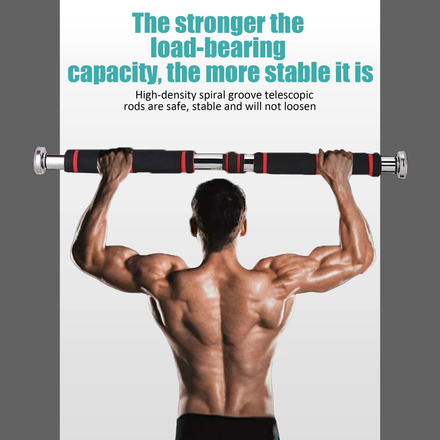 Home Fitness Horizontal Bar Pull-Up Bar, Special Fitness Equipment for Fitness, Adjustable from 60Cm to 100Cm , Suitable for Bodybuilding Men to Exercise Hand, Chest and Shoulder Strength, Easy to Carry, Simple to Install, Suitable for Fitness Enthusiasts